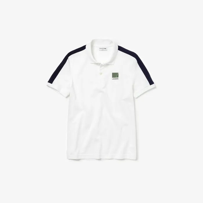 Polos Lacoste Mens Slim Fit Cotton Mini Piqu Polo WhiteNavy Blue Shop Online