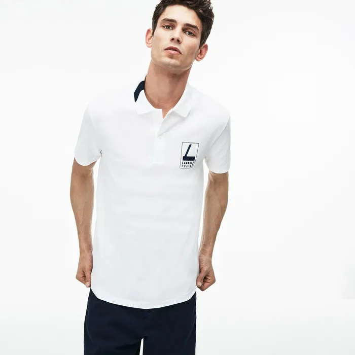 Polos Lacoste Mens Slim Fit Lettering Stretch Mini Piqu Polo WhiteNavy Blue Shop Online Polos Lacoste Mens Slim Fit Lettering Stretch Mini Piqu Polo WhiteNavy Blue Shop Online