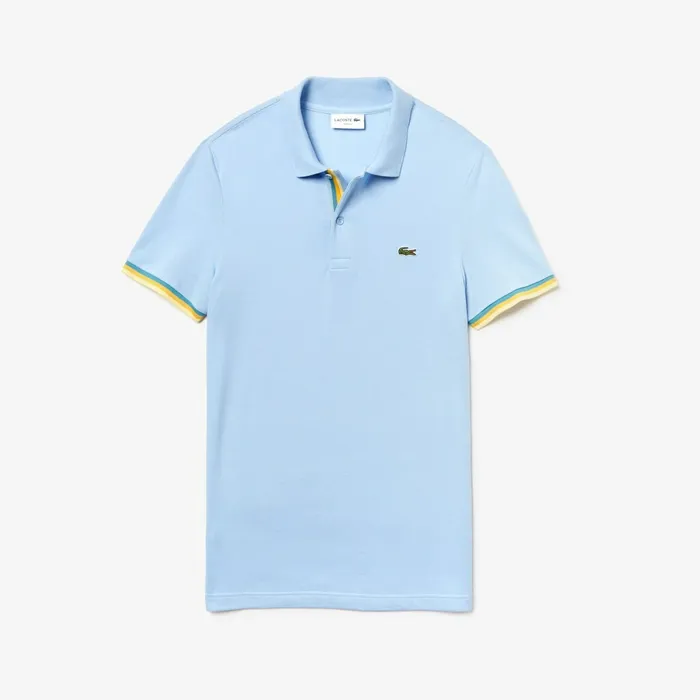 Polos Lacoste Mens Slim Fit Petit Piqu Polo Shirt Light Blue On Sale