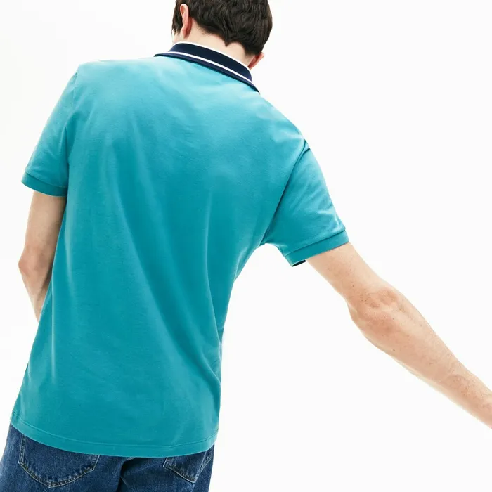 Polos Lacoste Mens Slim Fit Stretch Cotton Polo Shirt Blue Near Me
