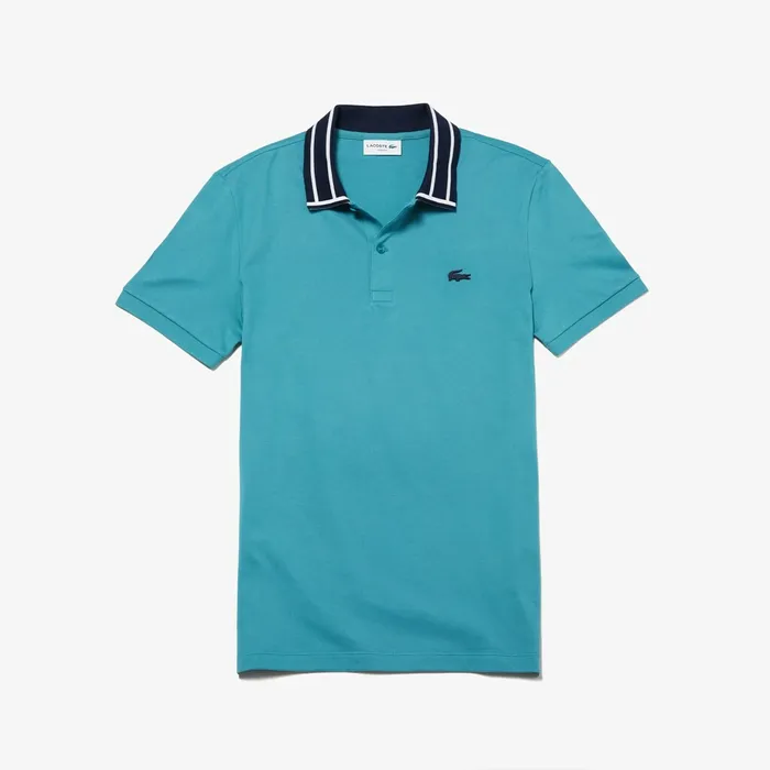 Polos Lacoste Mens Slim Fit Stretch Cotton Polo Shirt Blue Near Me