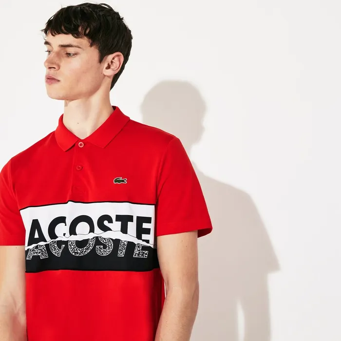 Polos Lacoste Mens SPORT LogoGraphic Lightweight Polo RedBlackWhite Gift Ideas Polos Lacoste Mens SPORT LogoGraphic Lightweight Polo RedBlackWhite Gift Ideas