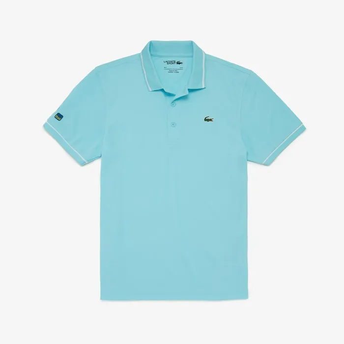 Polos Lacoste Mens SPORT Miami Open Edition Technical Piqu Polo TurquoiseWhite Gift Ideas Polos Lacoste Mens SPORT Miami Open Edition Technical Piqu Polo TurquoiseWhite Gift Ideas