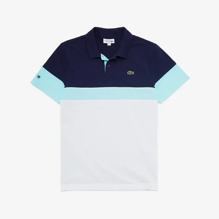Polos Lacoste Mens SPORT Miami Open UltraLight Polo Navy BlueWhiteTurquoise Gift for Friend Polos Lacoste Mens SPORT Miami Open UltraLight Polo Navy BlueWhiteTurquoise Gift for Friend