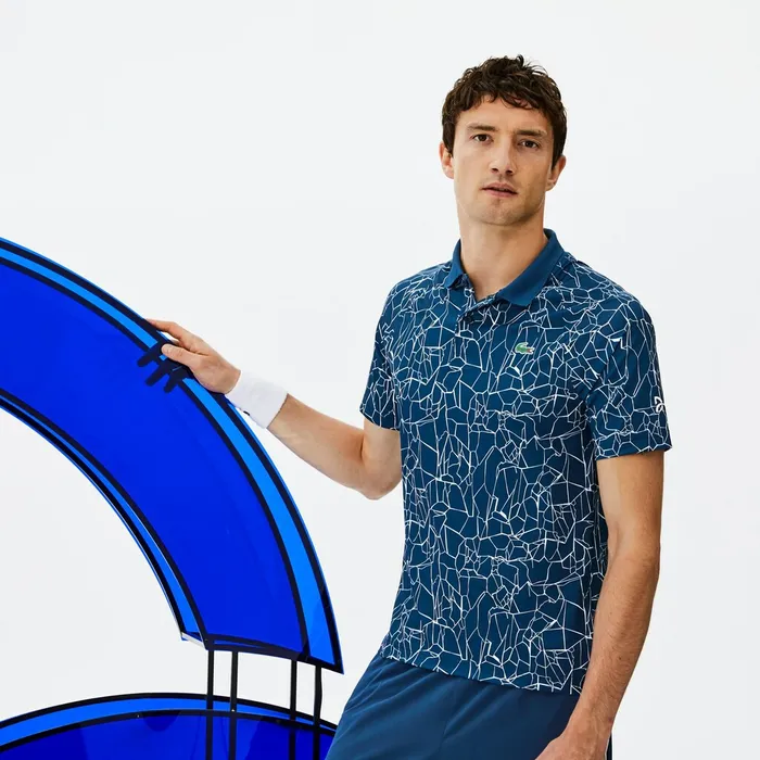 Polos Lacoste Mens SPORT Novak Djokovic Print Technical Jersey Polo BlueWhite Online Polos Lacoste Mens SPORT Novak Djokovic Print Technical Jersey Polo BlueWhite Online