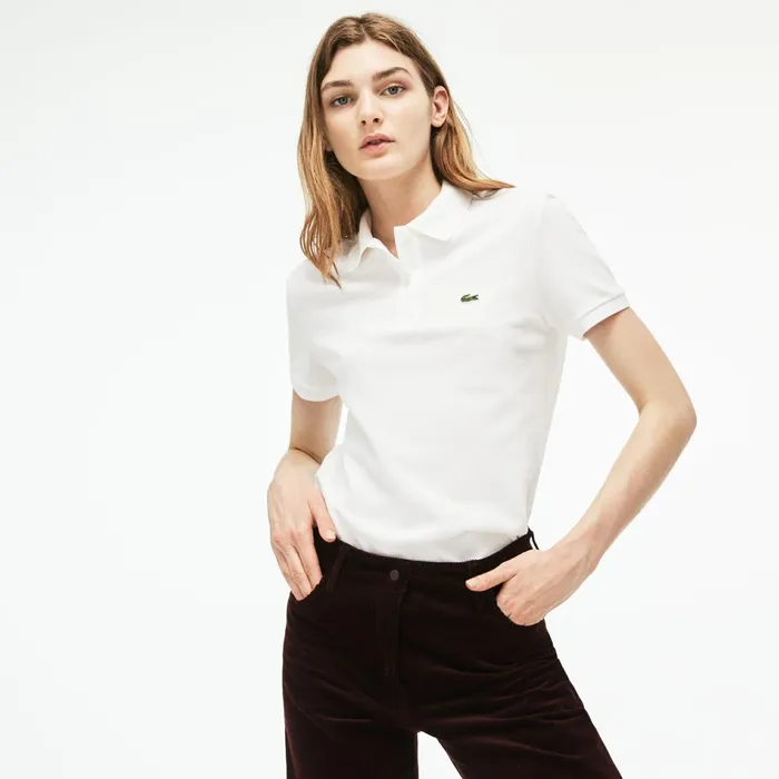 Polos Lacoste Womens Classic Fit Soft Cotton Petit Piqu Polo Shirt White Gift Ideas