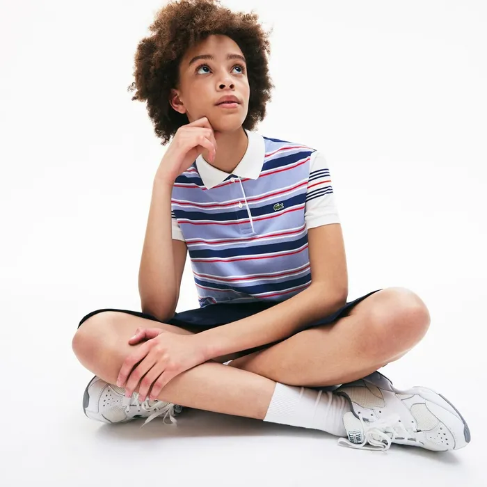 Polos Lacoste Womens Classic Fit Striped Cotton Polo Shirt PurpleNavy BlueWhiteRedLight Pink Popular Polos Lacoste Womens Classic Fit Striped Cotton Polo Shirt PurpleNavy BlueWhiteRedLight Pink Popular