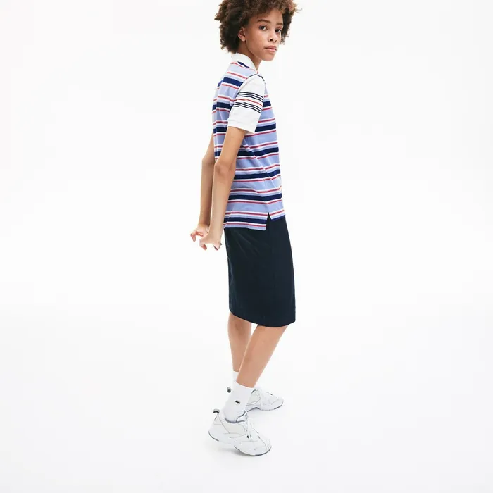 Polos Lacoste Womens Classic Fit Striped Cotton Polo Shirt PurpleNavy BlueWhiteRedLight Pink Popular