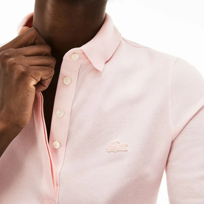 Polos Lacoste Womens Slim Fit Stretch Mini Piqu Polo Shirt Light Pink Gift 4 You