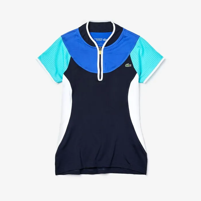 Polos Lacoste Womens SPORT Breathable Stretch Tennis Polo Navy BlueBlueTurquoiseWhiteYellow Online Store