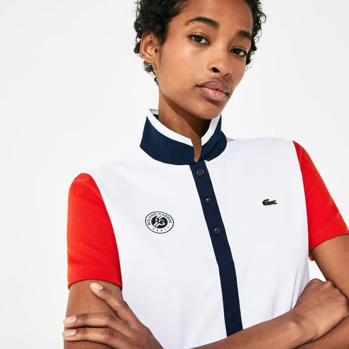 Polos Lacoste Womens SPORT Roland Garros ColorBlock Polo Shirt WhiteRedNavy Blue Shop Polos Lacoste Womens SPORT Roland Garros ColorBlock Polo Shirt WhiteRedNavy Blue Shop