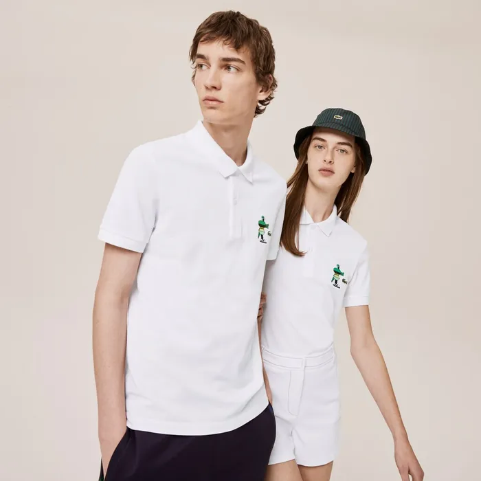 Polos Lacoste Womens Unisex x Jeremyville Design Classic Fit Polo Shirt White Outlet Factory Polos Lacoste Womens Unisex x Jeremyville Design Classic Fit Polo Shirt White Outlet Factory