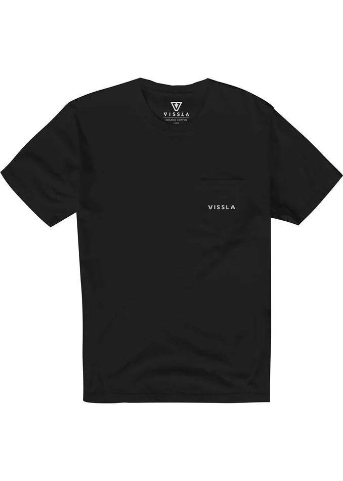 Premium Tees Men Vissla Hideaway Premium Pkt Tee Black Premium Tees Men Vissla Hideaway Premium Pkt Tee Black