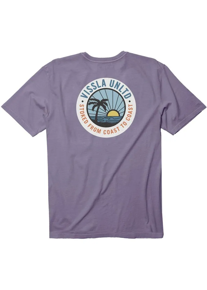 Premium Tees Men Vissla Sun Down Ss Pkt Tee DUSTY LILAC