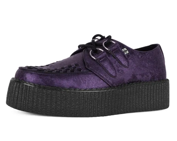 Purple Metallic Blossom Viva Mondo Creeper Men TUK Shoes Vegan
