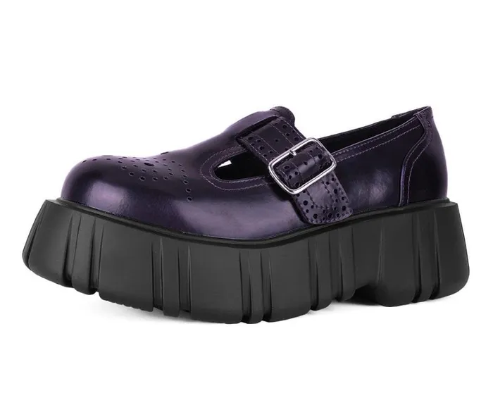 Purple RubOff TBar Anarchic Airship Brogue Men TUK Shoes Vegan