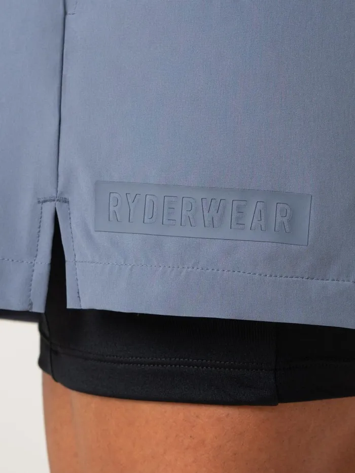 Pursuit 2 In 1 Training Shorts 8211 Denim Blue Men Ryderwear Gym Shorts