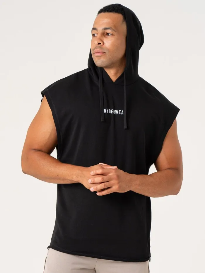 Pursuit Fleece Sleeveless Hoodie 8211 Black Men Ryderwear Tanks