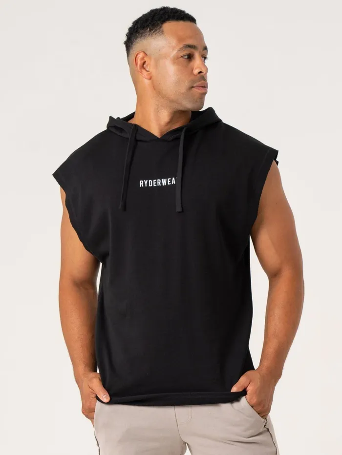 Pursuit Fleece Sleeveless Hoodie 8211 Black Men Ryderwear Tanks