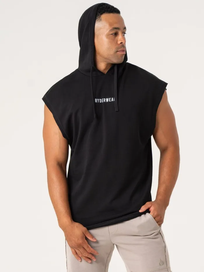 Pursuit Fleece Sleeveless Hoodie 8211 Black Men Ryderwear Tanks