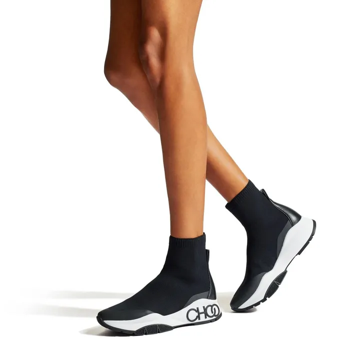 Raine SockF Black StretchKnit HighTop Sock Trainers Black Women JIMMY CHOO Sneakers