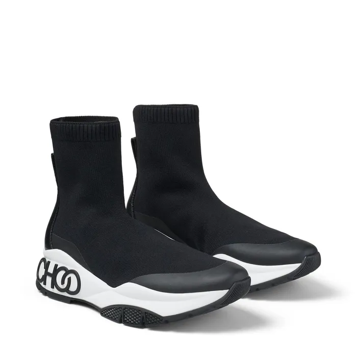 Raine SockF Black StretchKnit HighTop Sock Trainers Black Women JIMMY CHOO Sneakers