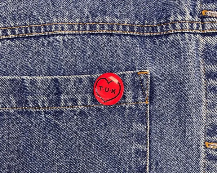 Red Heart Pin Adult TUK Shoes Stickers Pins Patches Totes