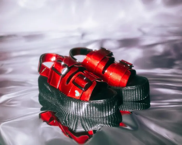 Red Patent 2Buckle Sandal Women TUK Shoes Sandals Red Patent 2Buckle Sandal Women TUK Shoes Sandals