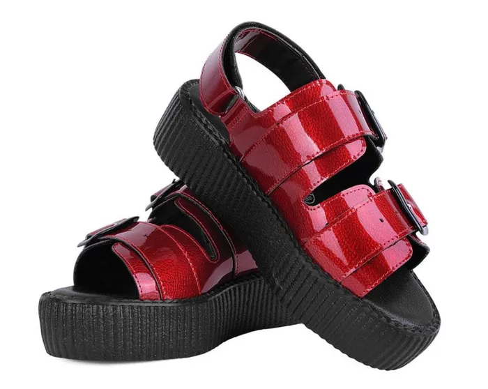 Red Patent 2Buckle Sandal Women TUK Shoes Sandals Red Patent 2Buckle Sandal Women TUK Shoes Sandals