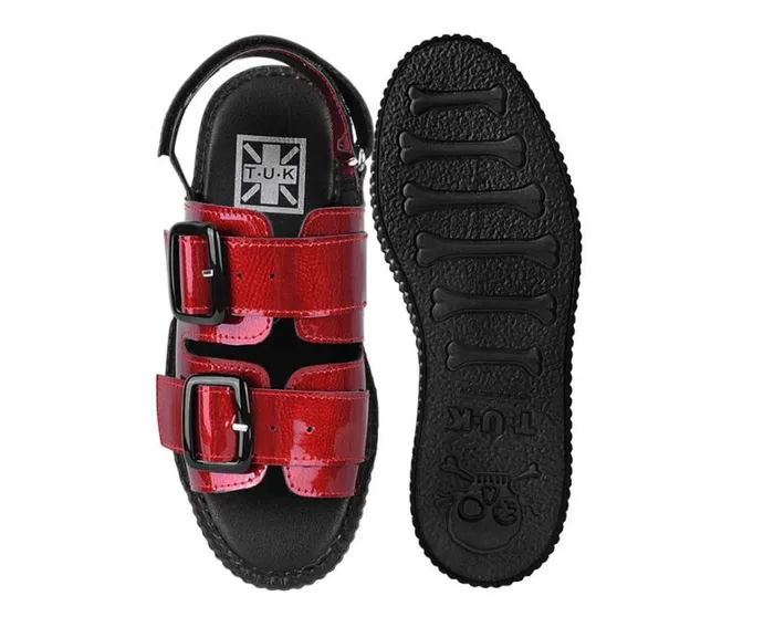 Red Patent 2Buckle Sandal Women TUK Shoes Sandals Red Patent 2Buckle Sandal Women TUK Shoes Sandals