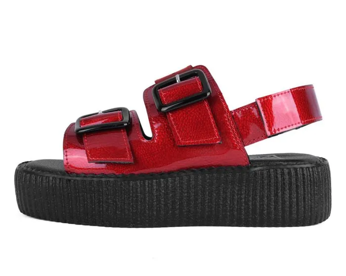 Red Patent 2Buckle Sandal Women TUK Shoes Sandals Red Patent 2Buckle Sandal Women TUK Shoes Sandals