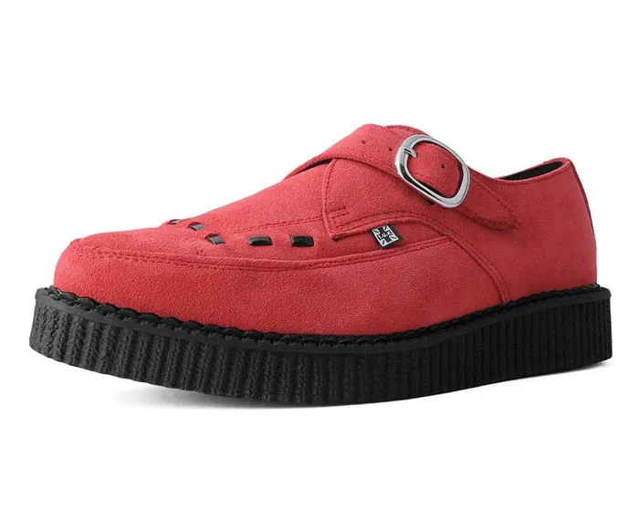Red Suede Pointed Creeper Men TUK Shoes Dress Shoes