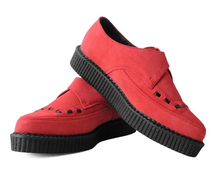 Red Suede Pointed Creeper Men TUK Shoes Dress Shoes Red Suede Pointed Creeper Men TUK Shoes Dress Shoes