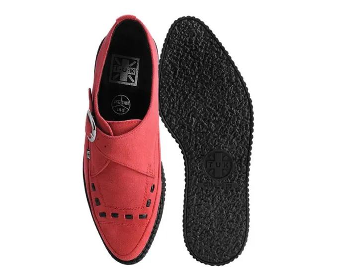 Red Suede Pointed Creeper Men TUK Shoes Dress Shoes Red Suede Pointed Creeper Men TUK Shoes Dress Shoes