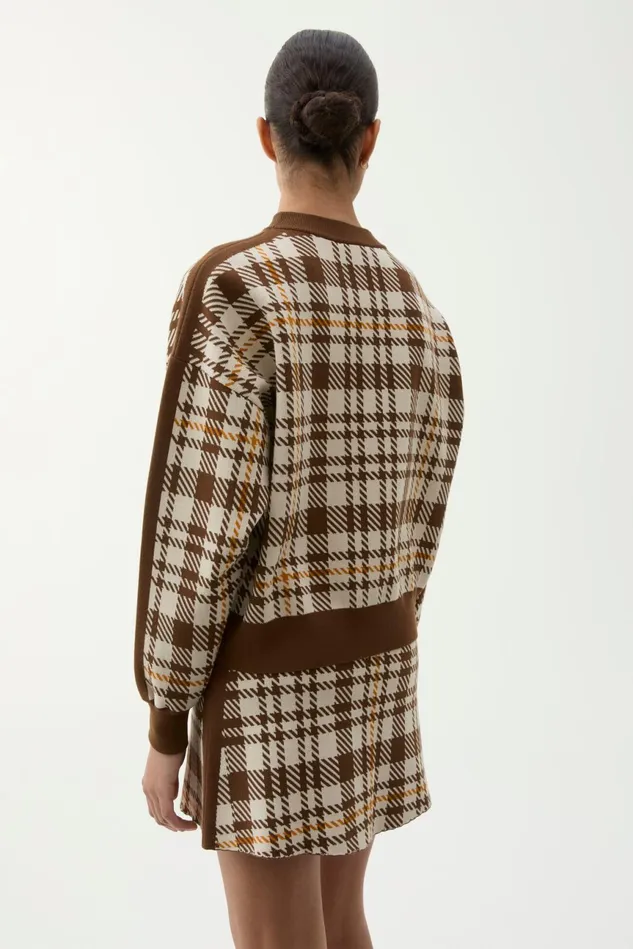 Reilly Eco Check Sweater Brown Women Rodebjer Knitwear