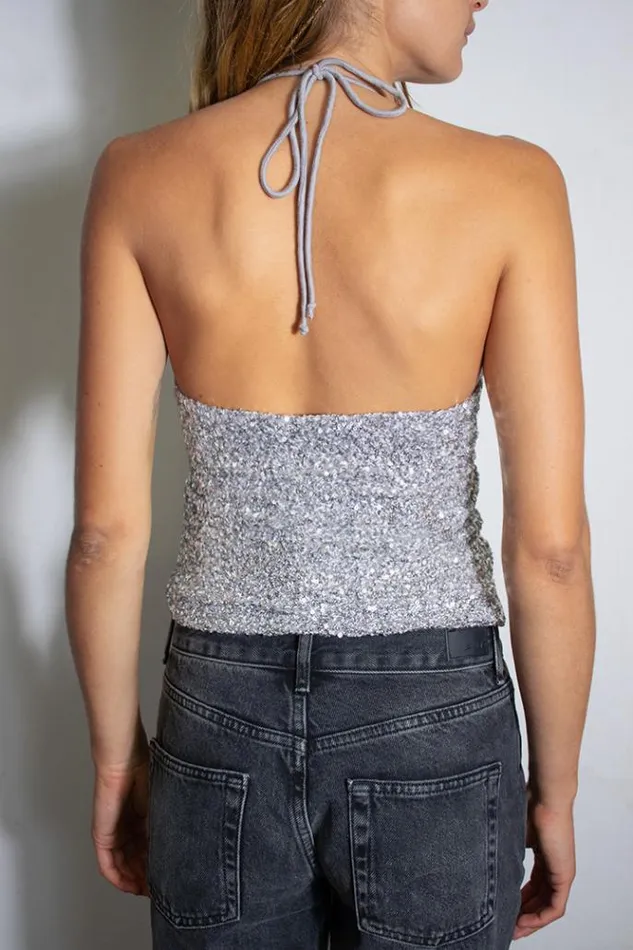Rhinestone Top Women Subdued Tops