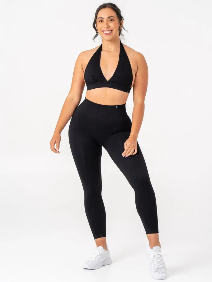 Rib Scrunch Seamless Leggings 8211 Black Women Ryderwear Leggings