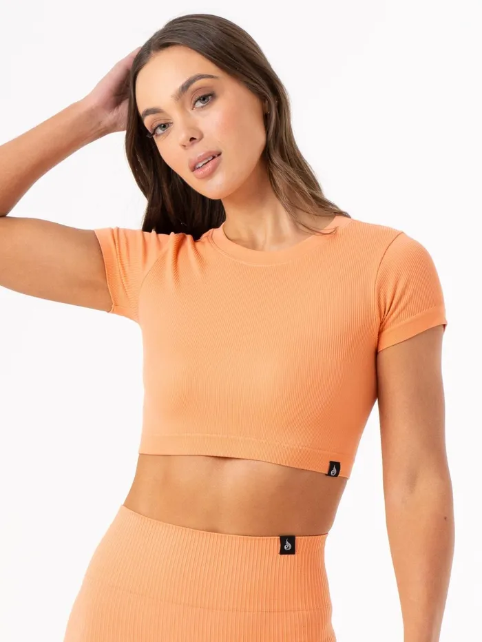 Rib Seamless TShirt 8211 Mango Women Ryderwear Tops
