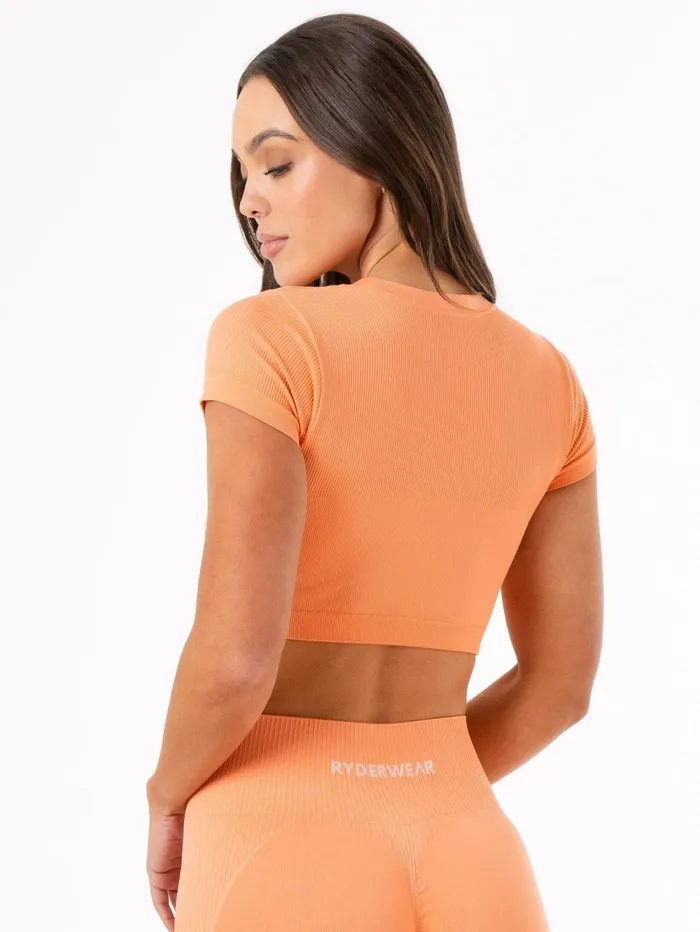 Rib Seamless TShirt 8211 Mango Women Ryderwear Tops