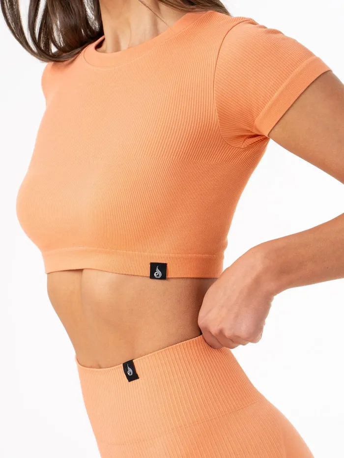 Rib Seamless TShirt 8211 Mango Women Ryderwear Tops