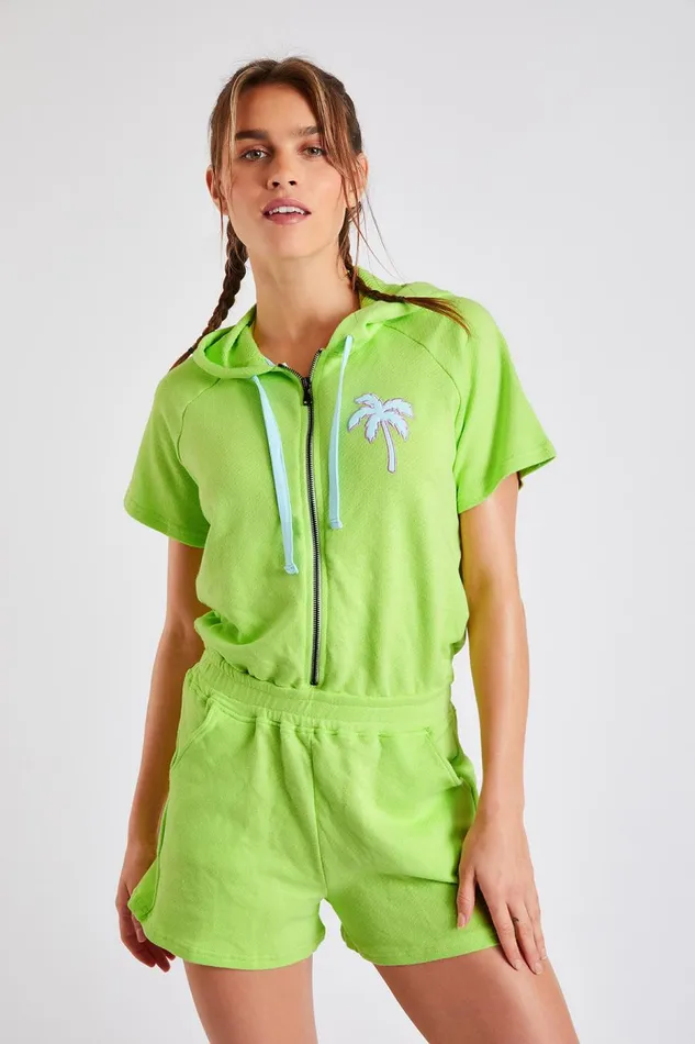 Rompers Green 8211 SANJAY NEONPALM Green Women Banana Moon Shorts and Playsuits Rompers Green 8211 SANJAY NEONPALM Green Women Banana Moon Shorts and Playsuits
