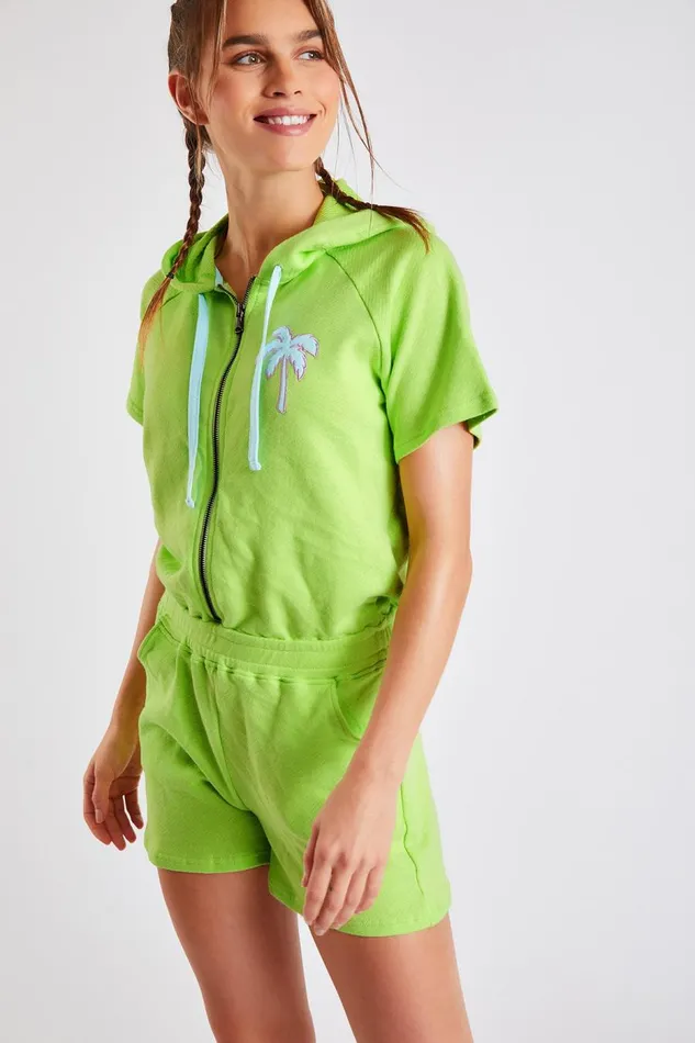 Rompers Green 8211 SANJAY NEONPALM Green Women Banana Moon Shorts and Playsuits Rompers Green 8211 SANJAY NEONPALM Green Women Banana Moon Shorts and Playsuits