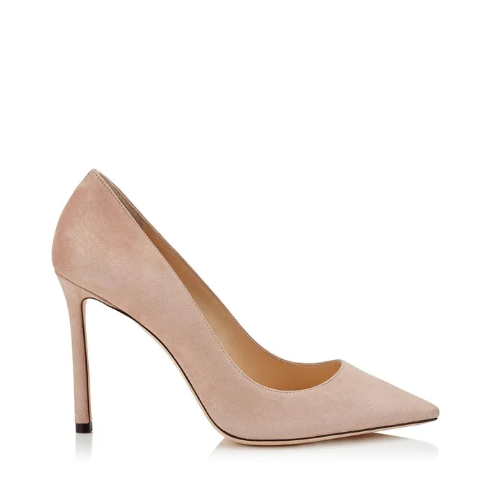Romy 100 Ballet Pink Suede Pointy Toe Pumps Ballet Pink Women JIMMY CHOO Pumps Romy 100 Ballet Pink Suede Pointy Toe Pumps Ballet Pink Women JIMMY CHOO Pumps