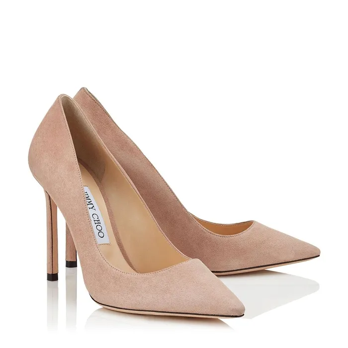 Romy 100 Ballet Pink Suede Pointy Toe Pumps Ballet Pink Women JIMMY CHOO Pumps