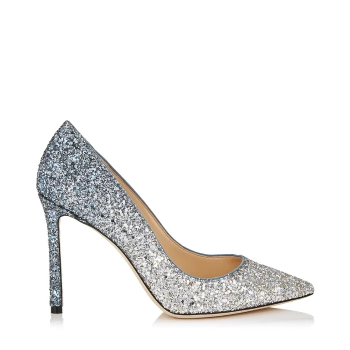 Romy 100 Silver And Dusk Blue Fireball Glitter Dgrad Fabric Pointy Toe Pumps Silverdusk Blue Women JIMMY CHOO Bridal Shoes Romy 100 Silver And Dusk Blue Fireball Glitter Dgrad Fabric Pointy Toe Pumps Silverdusk Blue Women JIMMY CHOO Bridal Shoes