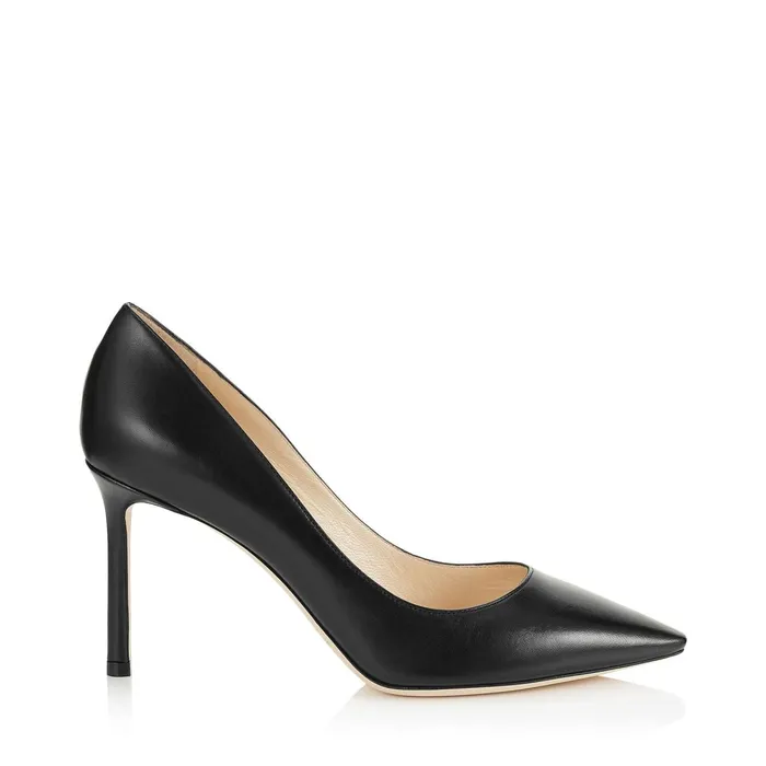Romy 85 Black Kid Leather Pointy Toe Pumps Black Women JIMMY CHOO Pumps