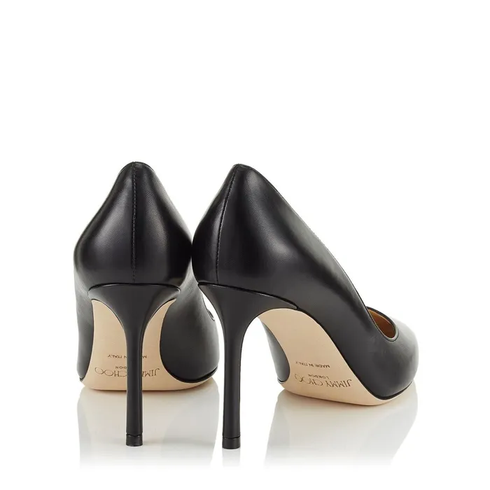 Romy 85 Black Kid Leather Pointy Toe Pumps Black Women JIMMY CHOO Pumps