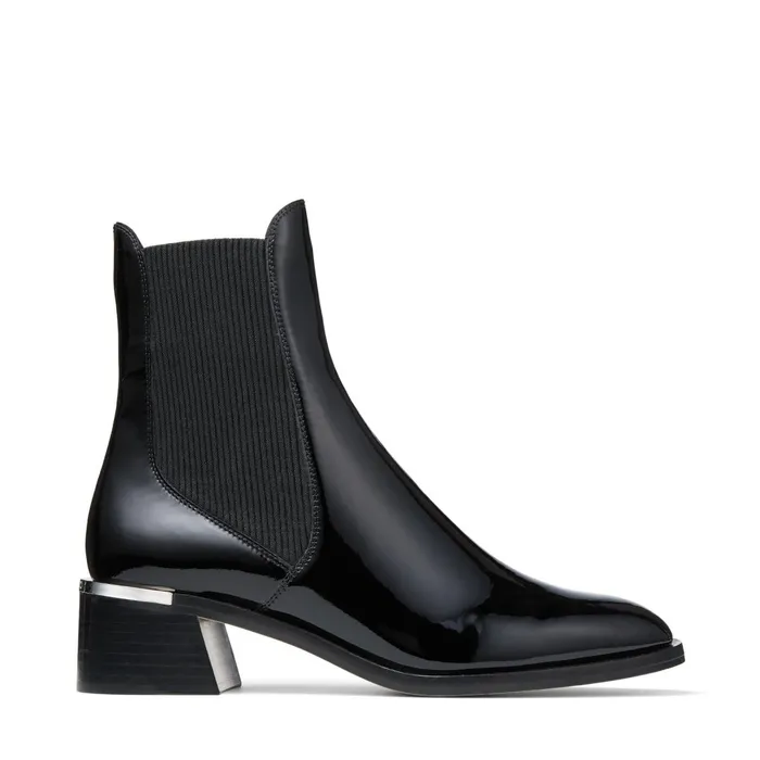 Rourke 45 Black Shiny Naplack Ankle Boots Black Women JIMMY CHOO Boots