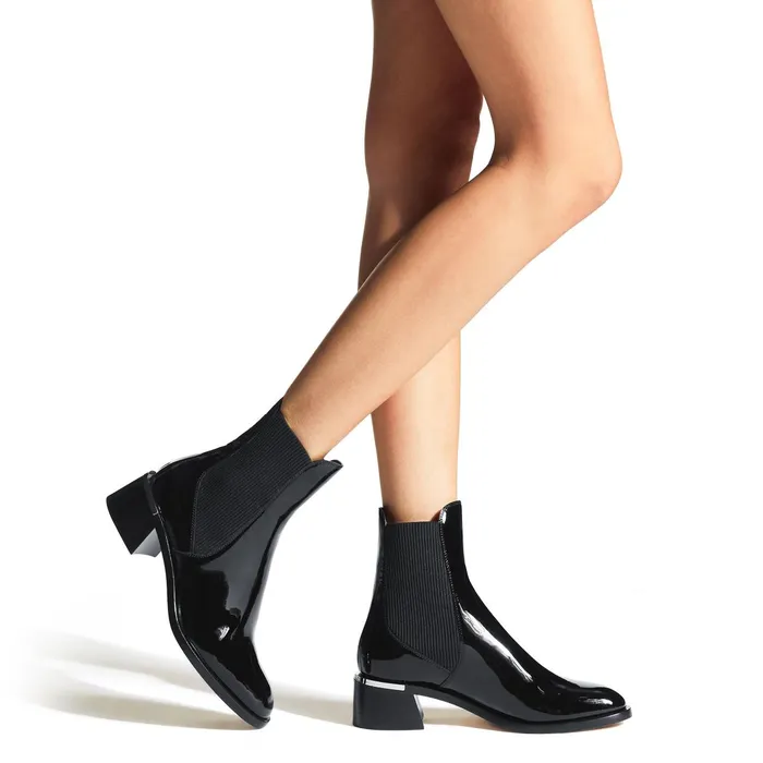 Rourke 45 Black Shiny Naplack Ankle Boots Black Women JIMMY CHOO Boots