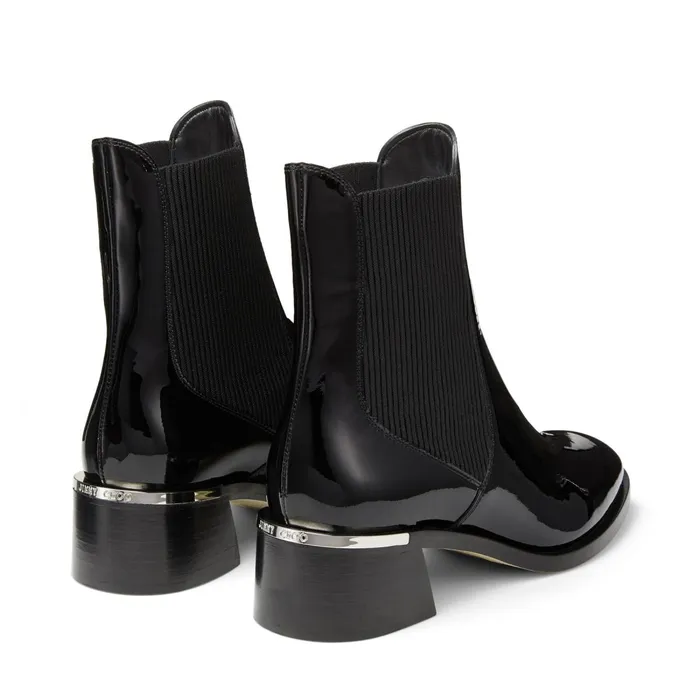 Rourke 45 Black Shiny Naplack Ankle Boots Black Women JIMMY CHOO Boots